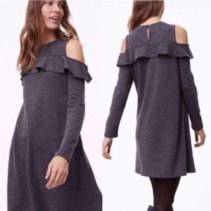 LOFT Cold Shoulder Ruffle Dress